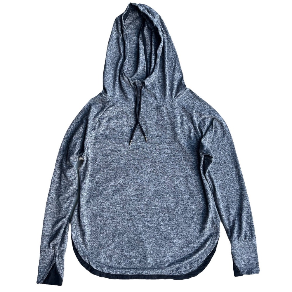 Tangerine Serene Women S Heather Gray Pullover CowlNeck Hoodie Thumbholes Sporty